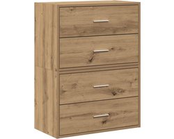 Opbergkast | Kasten met 2 lades 2st 60x31x40cm bewerkt hout artisanaal eiken