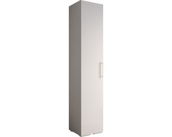 Opbergkast Kledingkast met 1 draaideuren Garderobekast slaapkamerkast Kledingstang met planken | Gouden Handgrepen, elegante kledingkast, glamoureuze stijl (LxHxP): 50x237x47 cm - IVONA 3 (Wit, 50 cm)