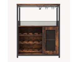 Opbergkast – Koffiekast – Barmeubel – Keukenkast – Vriestaande Kast – Verstelbare Planken – Valbeveiliging – Rustieke Bruin