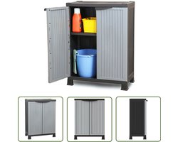 Opbergkast kunststof 68x39x92 cm - Grijs Opslagkast - Bergruimte - Plastic Kast - Grijze Kast - Keuken Kast
