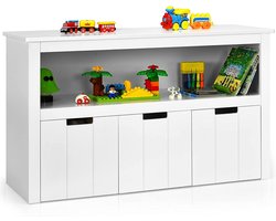- opbergkast ladekast met 3 lades, staande kast dressoir zijkast hout, grote opbergruimte, kinderkast voor woonkamer 102x33x61.5cm