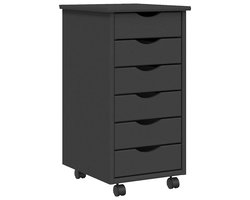 Opbergkast | Ladekast MOSS verrijdbaar massief grenenhout grijs