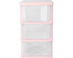 Opbergkast - Ladekast Plastic - 3 Laags Systeem - Draagbaar Ontwerp - Duurzaam Kunststof - Compacte Afmetingen - 1 Stuk - Voor Thuis Kantoor Slaapkamer