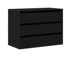 Opbergkast | Ladenkast met lade Zwart 80 x 41 x 58 cm Bewerkt hout
