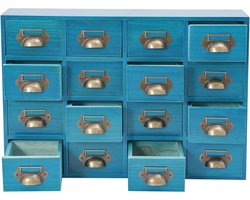 Opbergkast met 16 Laden - Desktop Ladekast voor Kantoor, Hobby & Sieraden (50x35 cm)