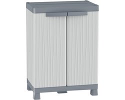 Opbergkast met 2 deuren en legplanken voor binnen en buiten Grijs