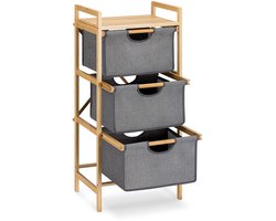 Opbergkast met 3 lades - multifunctioneel - 1 stuk - bamboe - 96 x 44 x 33 cm
