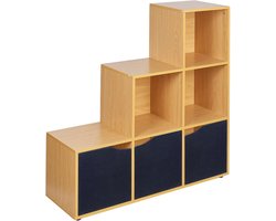 Opbergkast met 6 Kubussen en 3 Deuren - Stapelbaar Boekenkast Systeem
