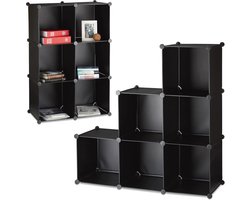 Opbergkast met 6 Vakken als Roomdivider - Ideaal voor Speelgoed, Schoenen en Boeken - 110 x 110 x 35 cm - Zwart