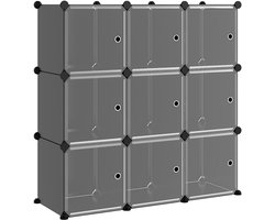 Opbergkast met 9 vakken en deurtjes - Multifunctionele Opbergkubus Zwart