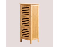 Opbergkast met deuren - Houten kast - Ruimte Besparen - Natuurlijk ontwerp - 82 cm hoog - Bruin