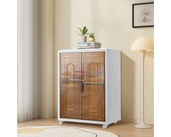 Opbergkast met deuren - Opbergdozen Opvouwbaar - Met wielen - 3 lagen - groot - 310L opslagcontainer - Organizer - Opruimen - Keuken - Badkamer - Woonkamer - Slaapkamer