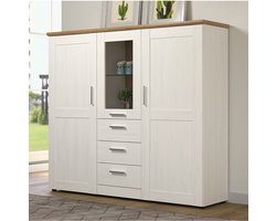 Opbergkast met vitrine | 159 x 41 x 140 cm | Shade-reeks | Andersen Pine-decor