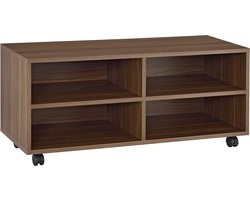 Opbergkast open kast op wielen Gränne houtkleurig donker