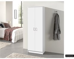 Opbergkast Ray 60cm met 2 deuren en 4 legplanken - wit - H 180cm x B 60 x D 40 cm