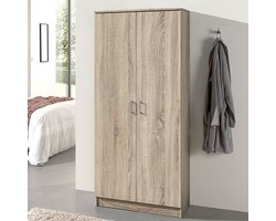 Opbergkast Ray 80cm met 2 deuren en 4 legplanken - sonoma eik