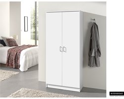 Opbergkast Ray 80cm met 2 deuren en 4 legplanken - wit