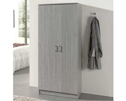 Opbergkast Ray Grijze Eik – 2 Draaideuren – 4 Legplanken – 80 x 40 x 180 cm _ Rousseau