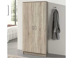 Opbergkast Ray Sonoma – 2 Draaideuren – 4 Legplanken – 80 x 40 x 180 cm - Rousseau