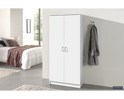 Opbergkast Ray Wit – 2 Draaideuren – 4 Legplanken – 80 x 40 x 180 cm - Rousseau
