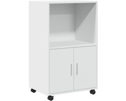 Opbergkast | Rolkast 55x40x91 cm bewerkt hout wit
