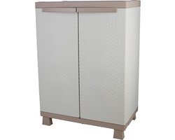 Opbergkast Rotan Look - Tuinkast Buiten - Ruimte Organiseren - Gemaakt van gerecycled kunststof