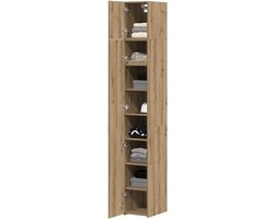 Opbergkast Set - Kastenset Hoge Kasten - Ruimte Organiseren - 3-delige Set - 30x42.5x225cm - Artisan Eiken
