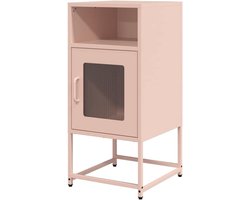 Opbergkast Slaapkamer - Modern Nachtkastje - Huishoudelijke Opslag - Koudgewalst Staal - 36x39x78 cm - Roze