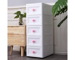 Opbergkast - Smalle Kast - Ruimte Besparen - Compact Ontwerp - 84x30x40cm - Roze