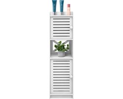 Opbergkast - Smalle Kast - Ruimte Besparen - Hout-kunststof composiet - 75 cm hoog - Wit