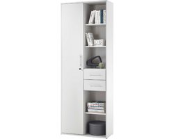 Opbergkast Sonra 1 Deur, 2 Lades & 5 Vakken - Lichtgrijs - Emob - Archiefkast - Grijs - Spaanplaat