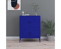 Opbergkast Staal - Ladekast Bureaukast - Huis Opruimen - Verstelbare Planken - 80 x 35 x 101.5 cm - Marineblauw