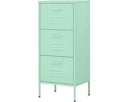 Opbergkast Staal - Ladekast Bureaukast - Spullen Organiseren - Soepel Lopende Lades - 42.5 x 35 x 101.6 cm - Mintgroen