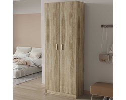Opbergkast Stacy 72 cm 2 draaideuren en 5 legplanken-sonoma eik