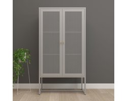 Opbergkast Sund metaal 150x80x40 cm grijs [en.casa]