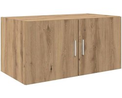Opbergkast van hout, 80 x 42,5 x 40 cm, met deur en zilveren stanggrepen, ideaal voor woonkamer, slaapkamer of eetkamer.