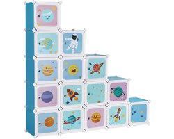 Opbergkast voor kinderen met 16 kubussen
