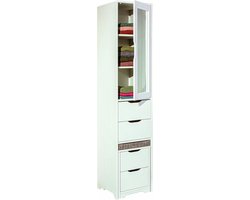 Opbergkast Xavier 44cm 1 deur & 4 lades - wit