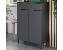 Opbergkastje Arcadia met 2 deuren & 1 lade - grafietgrijs