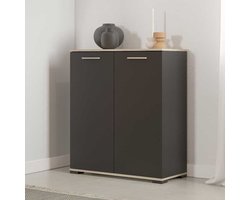 Opbergkastje Liva 2 draaideuren-Kronberg eik/matzwart