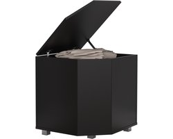 Opbergkist hoekmodel - opbergkist voor in de hoek - speelgoedkist - dekenkist - zwart