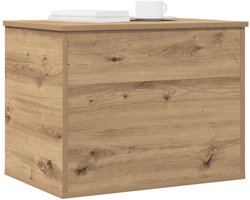 Opbergkist Massief Hout - Ruime Kist - Woonkamer Opslag - Duurzaam Ontwerp - 60 x 42 x 46 cm - Eikenkleurig
