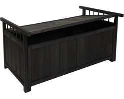 Opbergkist MCW-O13, tuinkist kussenkist, dennenhout MVG 53x108x60cm ~ antraciet