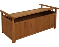 Opbergkist MCW-O13, tuinkist kussenkist, dennenhout MVG 53x108x60cm ~ natuur