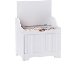 Opbergkist met deksel woonkamer wit 56,5x38x56 cm