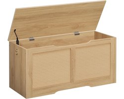 Opbergkist met Rotan – Speelgoedkist met Deksel – Veiligheidsscharnier en Ruime Opbergcapaciteit – Voor Kinderkamer of Slaapkamer - Rotan kast - Rotan mand - Opbergkasten Deuren - Opbergtafel - Opbergkast Kinderen - Binnen - Opbergkast Speelgoed