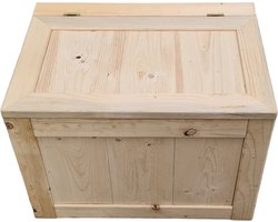 Opbergkist / Speelgoedkist M (105L) - Garden & Furniture - Stevig - Kwalitatief - Massief Hout - Steigerhout - Speelgoed - Kinderen (Opbergbox - Opbergbank - Opbergdoos - Dekenkist - Houten Kist)