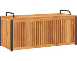 Opbergkist Tuin - Kussenbox Hout - Spullen Organiseren - Massief Acacia Hout - 110 cm Breed - Natuurlijk