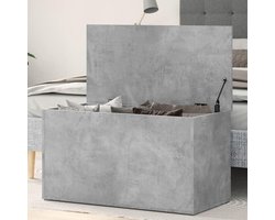 Opbergkist Tuinmeubelen - Opbergbox Kist - Buiten Spullen Opbergen - Betonlook Afwerking - 84x42x46 cm - Grijs