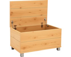 Opbergkist voor speelgoed en dekens - Vintage bruine houten kist 80x40x40